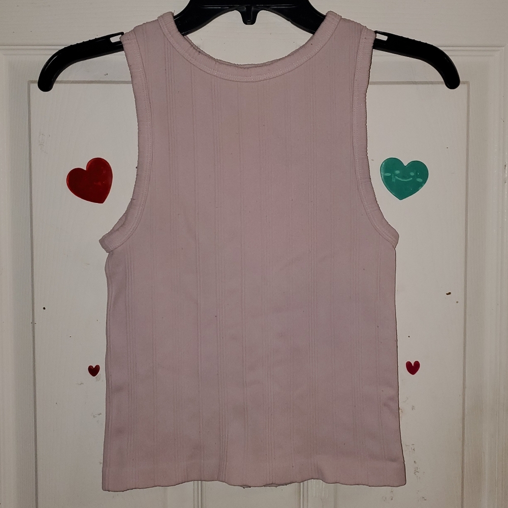 5 for $25 | Charlotte Russe Pastel Pink Ribbed Tank Top